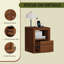 Table de chevet, ensemble de 2 avec station de charge cachée, table de chevet étroite avec 2 prises de courant, ports USB et Type-C, tiroir et tablette ouverte, table de bout à grain de bois pour les petits espaces de chambre à coucher (noyer brun, l 15,98 po)-620734400-618220091-606047677