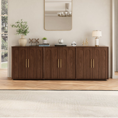 Buffet moderne avec rangement pour câbles et tablettes réglables