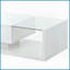 Table basse moderne blanche pour le salon - Plateau en verre trempé avec rangement Finition facile à nettoyer-1360779239