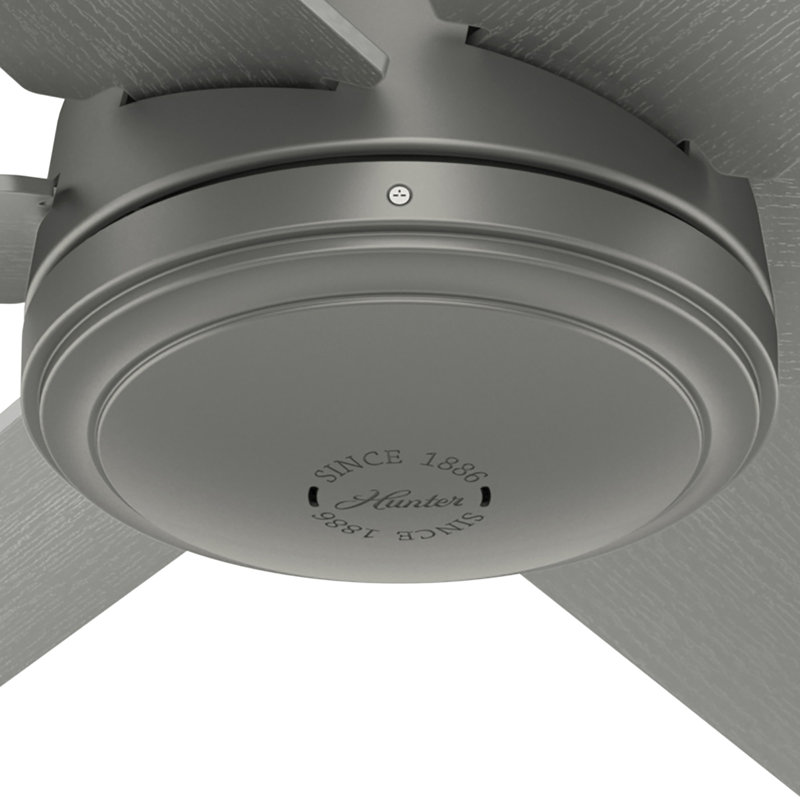 52" Jetty 6 - Blade Outdoor Ceiling Fan with Wall Control, Matte Silver