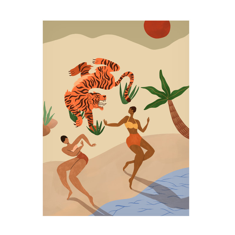 «Dancing Tiger» sur toile par Arty Guava, H 24 po x l 18 po x P 2 po