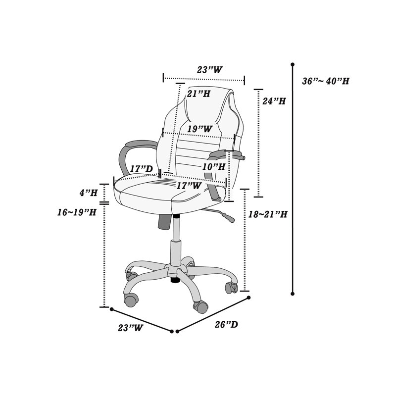 Chaise de bureau Douglas, Noir