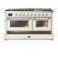 Majestic III Series 60 Inch Dual Fuel Range with 7 Sealed Burners, Griddle, in Blue Grey (Liquid Propane, Burnished Trim)-117886131-117886139-117886141
