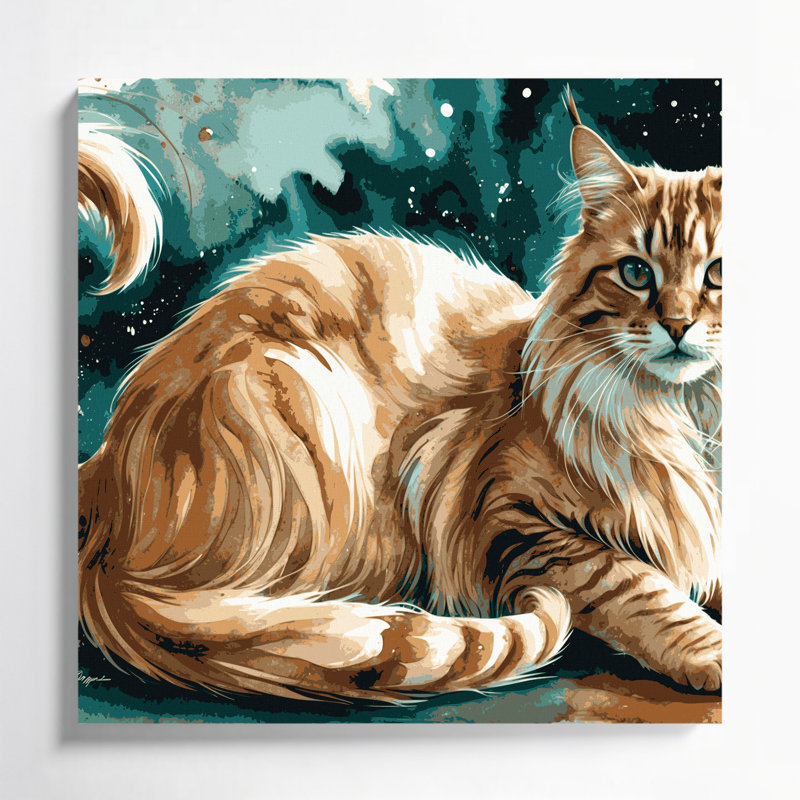 Chat brun, chats, art mural sur toile, H 8 po x l 8 po