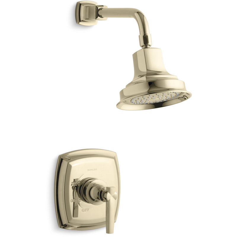 Margaux Rite-Temp Shower Trim Set with Handle, Valve Not Included, Vibrant French Gold, Lever