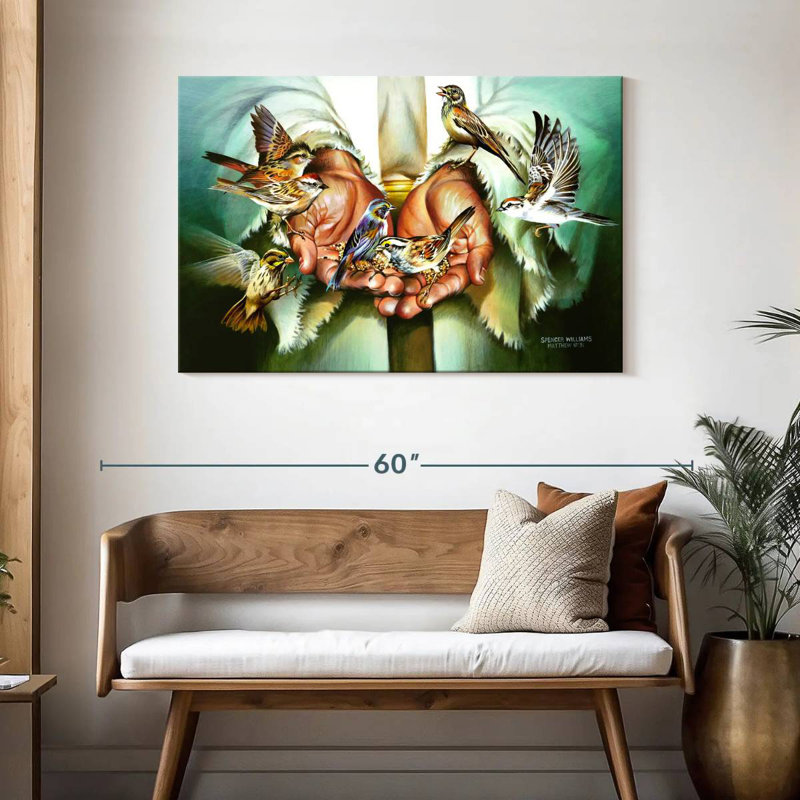 Adella Birds And Hands, 30" H x 45" W