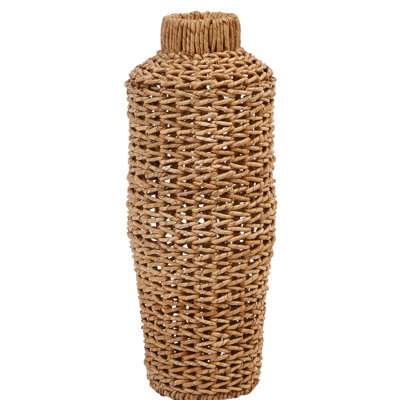 Vase de table en jacinthe d'eau et en rotin brun Cénédra