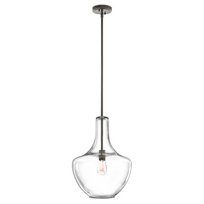 1 - Light Brushed Nickel Teardrop Pendant