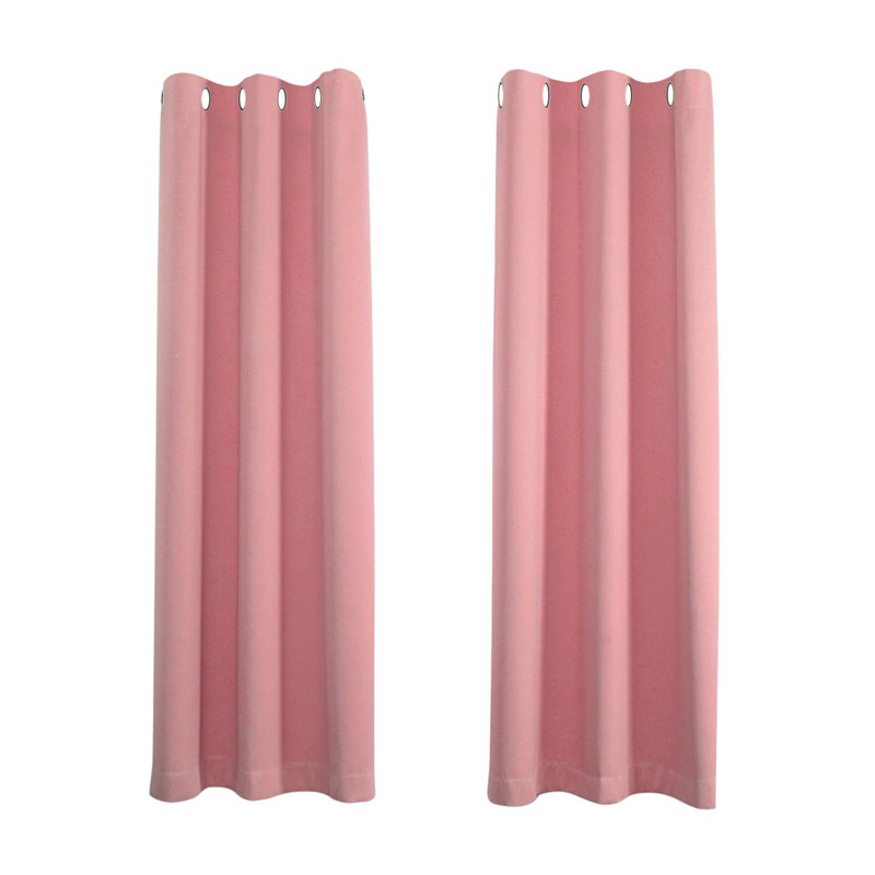 Ranheid Blackout Curtain Pair, 46cm Width x 117cm Drop, Pink
