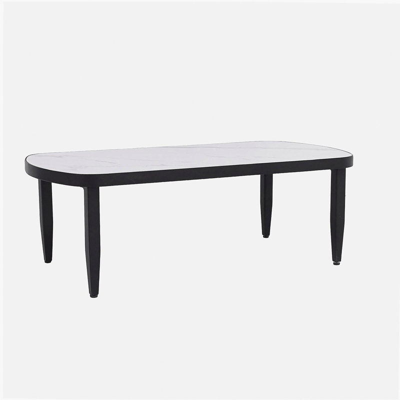 Table basse moderne d'extérieur Elegance Arc, H 16 po x l 47,19 po x P 23,57 po