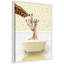 «Mother and Baby Giraffe in Cottage Yellow Bathaign» par Amy Peterson, reproduction d'art sur toile encadrée