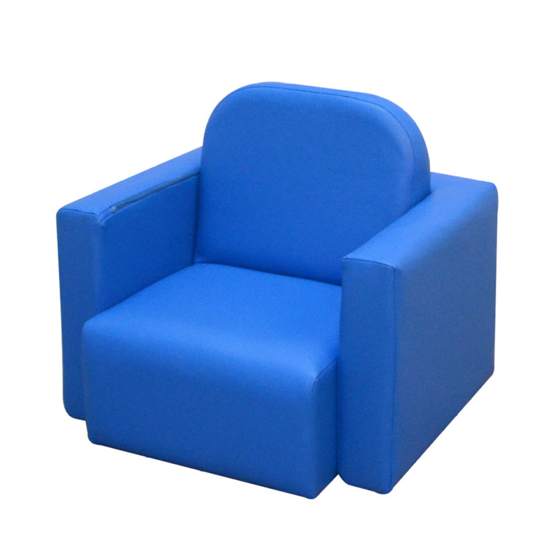 2-In-1 Kids Sofa Convertible Table & Chair Set For Playroom, Blue
