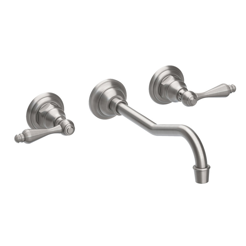 Chesterfield Wall Mount Bathroom Faucet, Stainless Steel