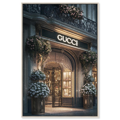 Reproduction d'art sur toile Illuminated Luxury Store par Art Remedy