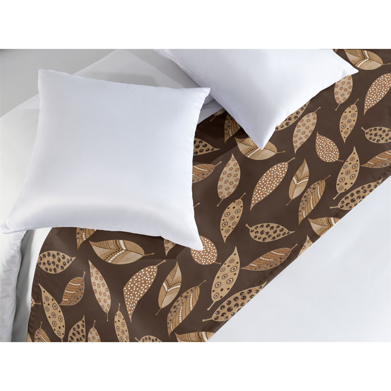 Chemin de lit Ambesonne Leaves Earth Tones, Roi