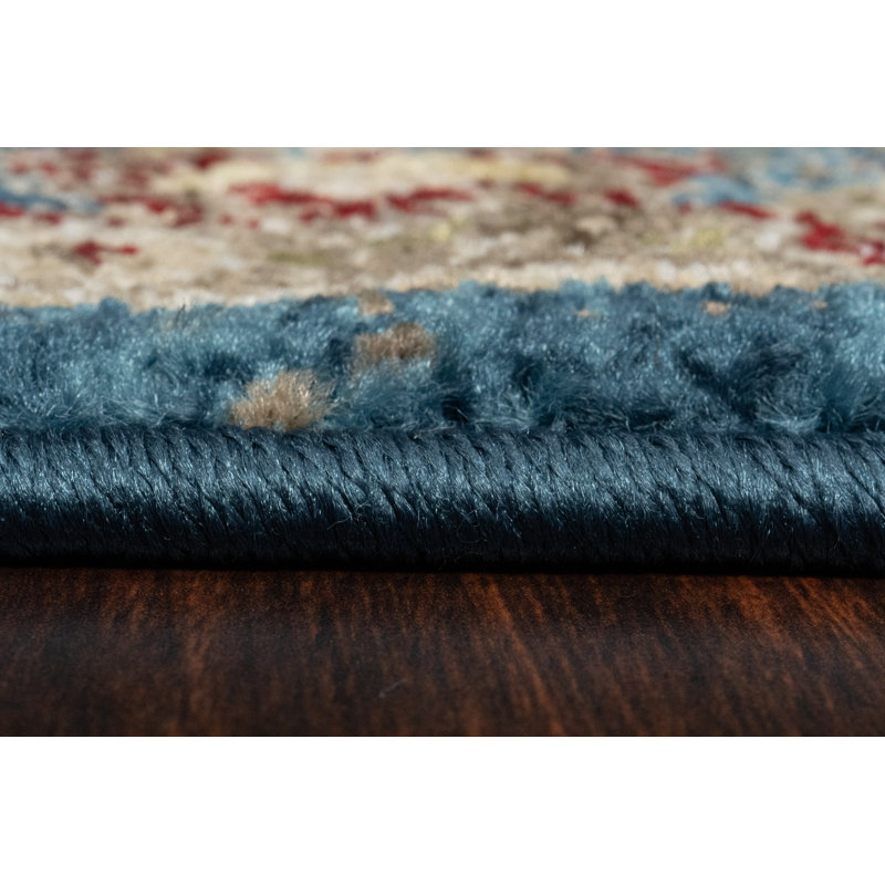 Tapis oriental bleu marine Dahl, Tapis de couloir 2 pi 2 po x 7 pi 5 po