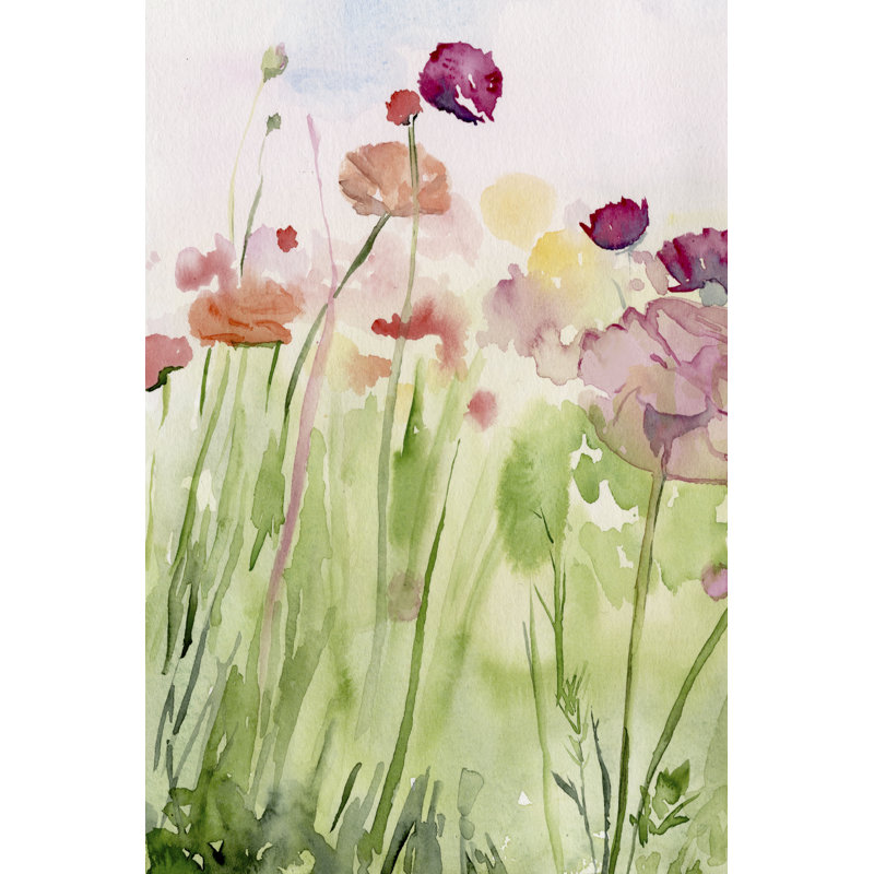 Parmi les fleurs sauvages de l'aquarelle I, H 36 po x l 24 po x P 1,25 po