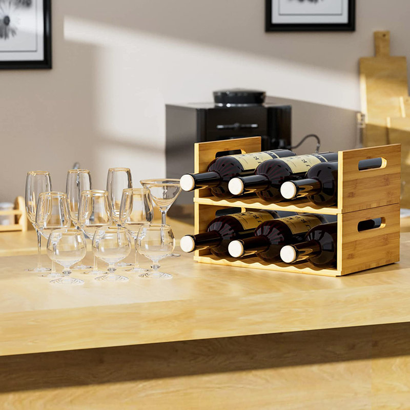 Support à vin de table en bois massif Klazien