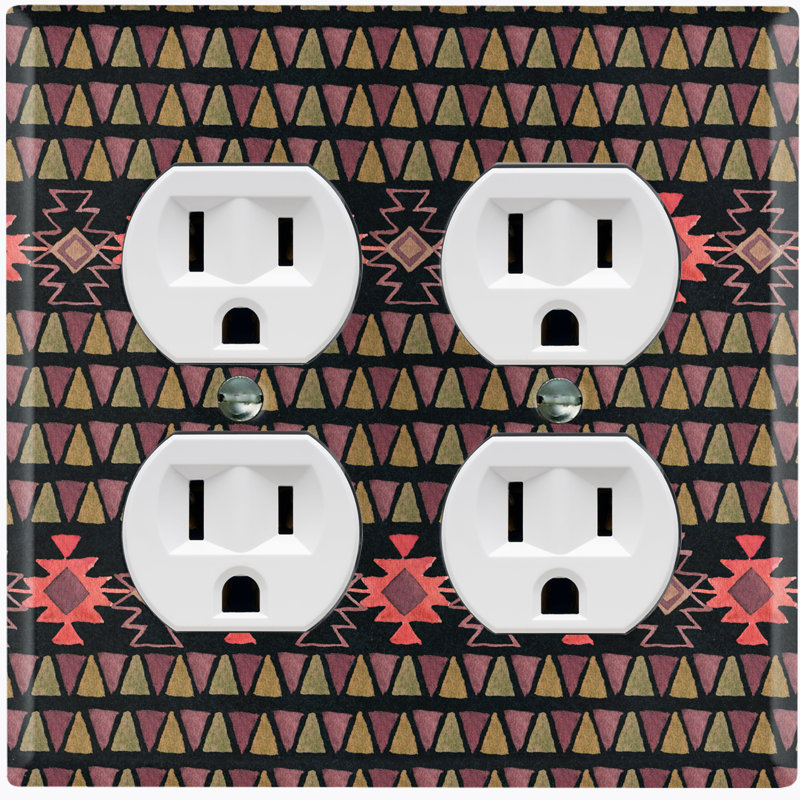 Patterned 2 - Gang Toggle Light Switch Standard Wall Plate