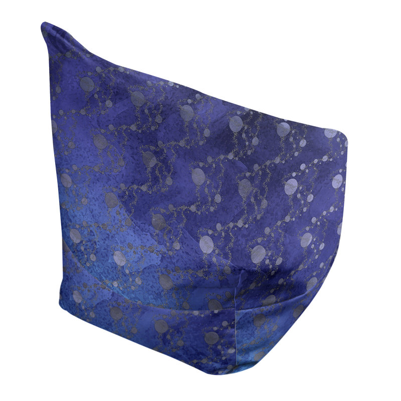 Leffel Bean Bag, 27" H x 30" W x 25" D, Bean Bag Chair, Blue Ombre