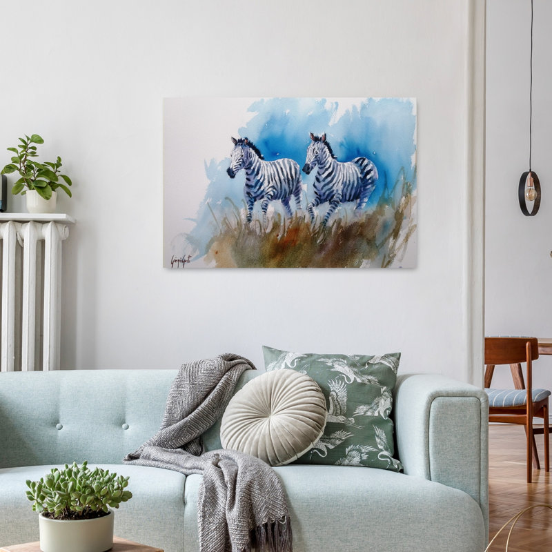 Zèbre 4, art mural zèbre contemporain, H 24 po x l 36 po