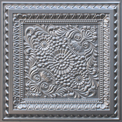 Carreau de plafond en PVC argenté 2 pi x 2 pi Falkirk Perth