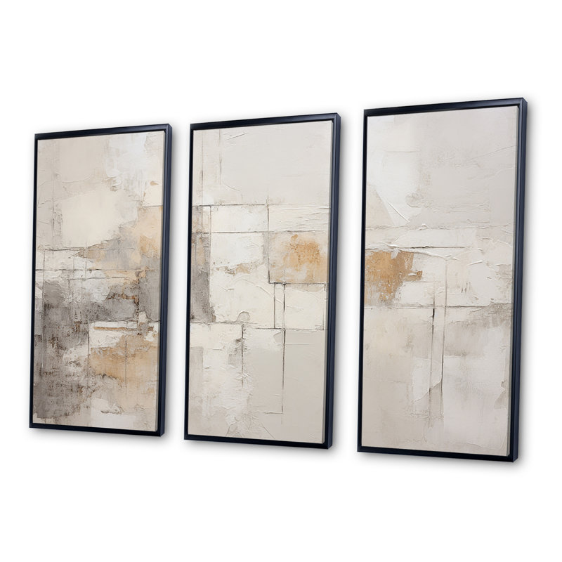 Minimalisme moderne scandinave Zen Art I - ensemble de décorations murales scandinaves modernes, Cadre flottant noir