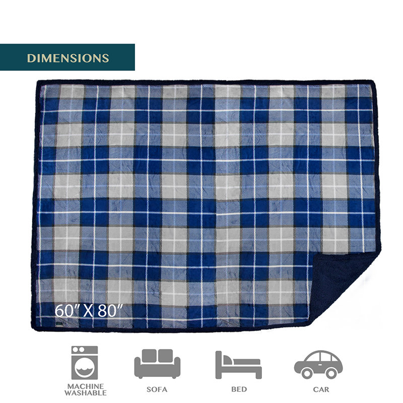 Couverture en molleton doux et imperméable , Bleu marine