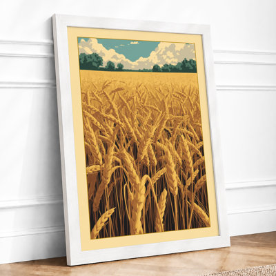 Golden Wheat Field Rustic - Framed Print