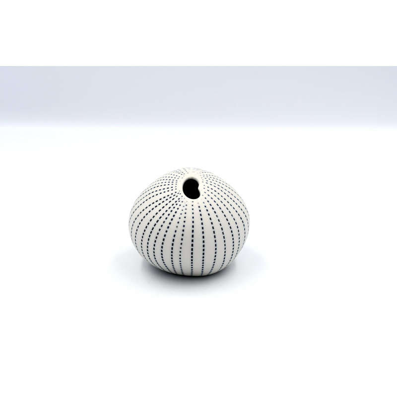 Aulora Handmade Table Vase, 2.4" H x 3.4" W x 2.6" D, Blue