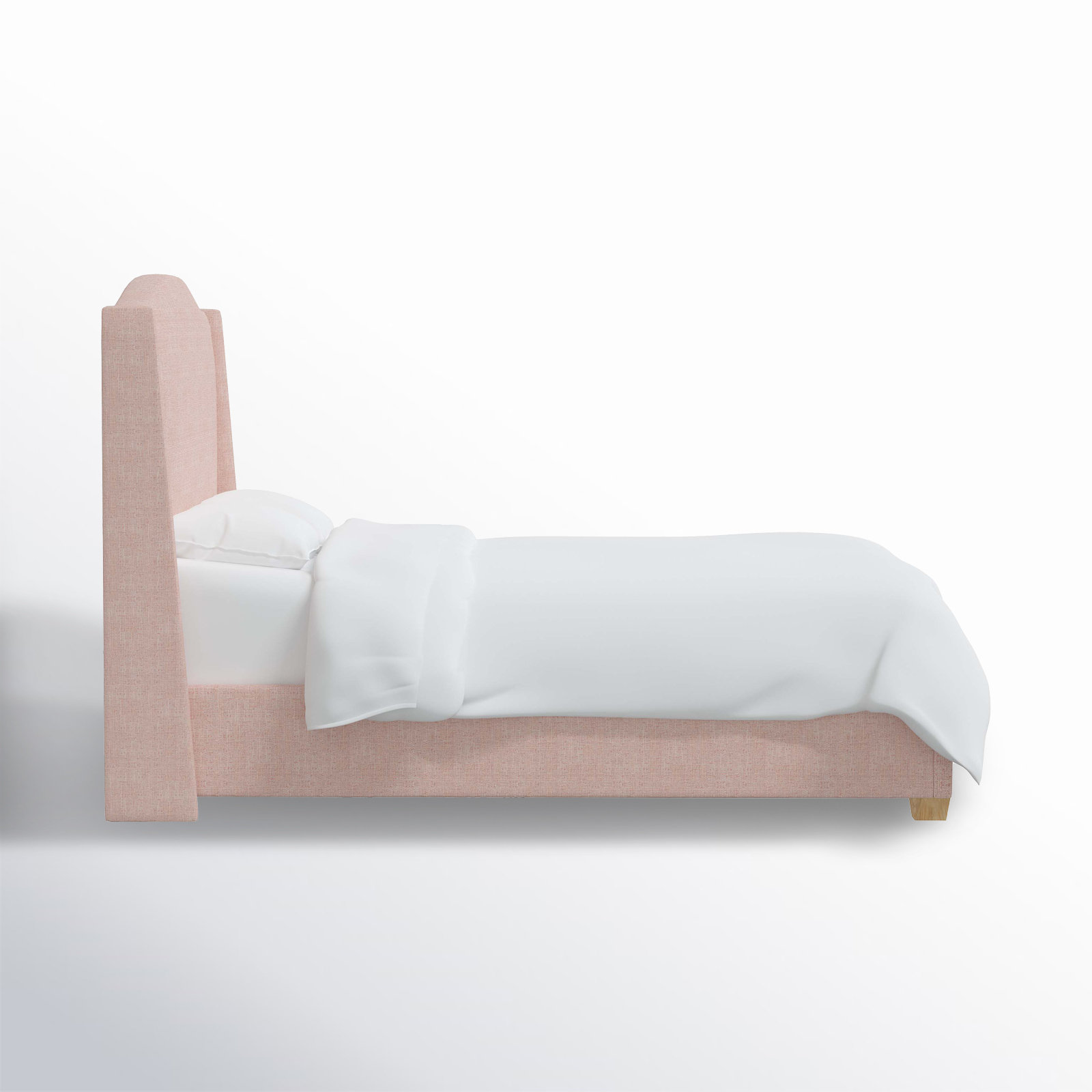 Allis Wingback Platform Bed, Zuma Rosequartz Textured Linen, Full