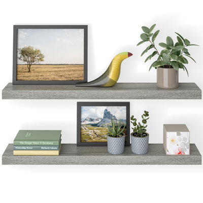 Sydney 36" W x 6" D Floating Shelves Set with Invisible Wall Mount Brackets
