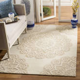 Tapis Donegal Touffeté Main Argent Et Bleu, 8x10 / 9x12, Laine 100%, Moderne, Multicolore