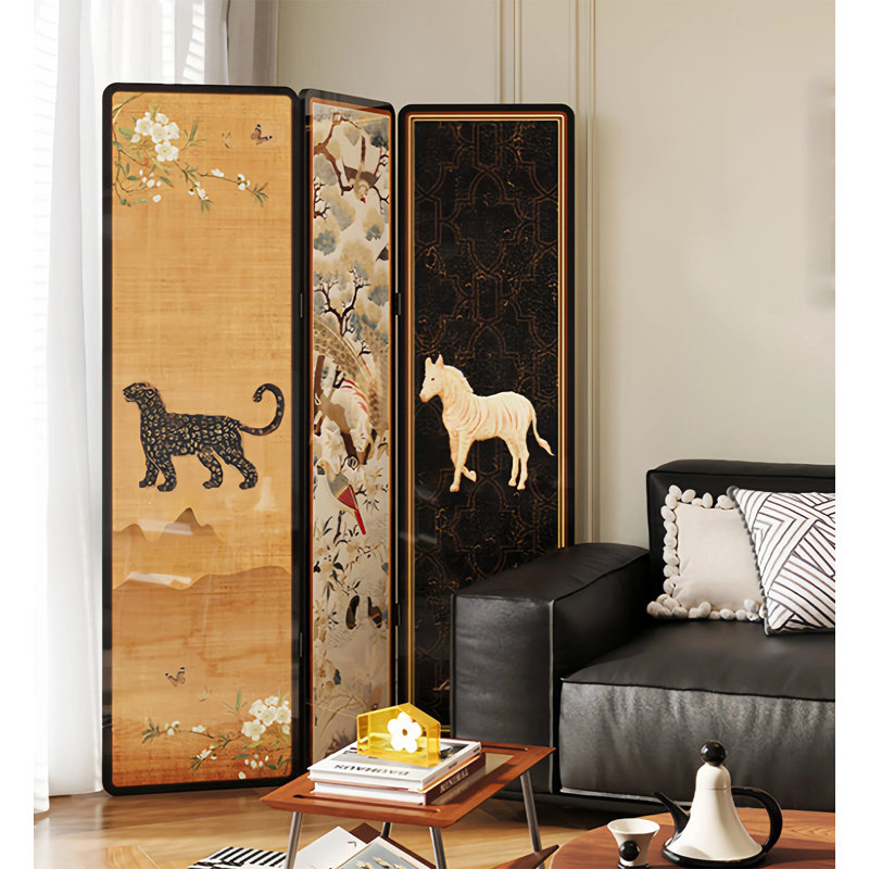 Paravent de chambre pliable Mid-Century, 3, H 70,9 po x l 59,1 po x P 0,8 po