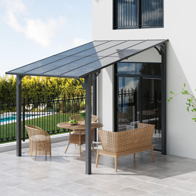 10 pi. L 10 pi. Pergola en aluminium avec auvent