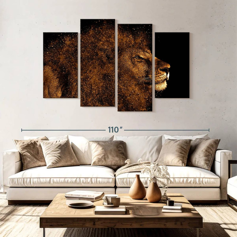 Tête de lion Brampt, H 54 po x l 84 po