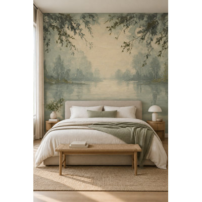 Papier peint Misty Lake Landscape