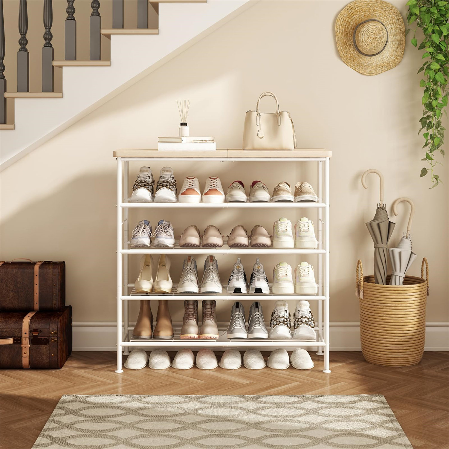 Graduated Shoe Rack Rebrilliant Modern 5-Tier Shoe Rack - Durable Storage Solution For ...
