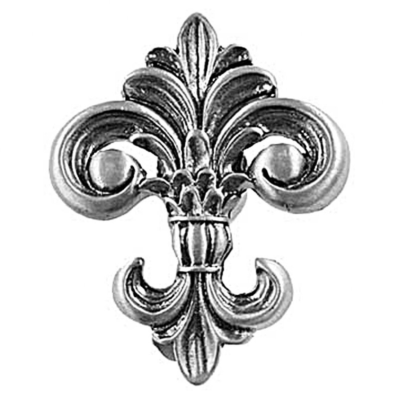 Pewter Fleur De Lis Novelty Cabinet Knob with Mounting Hardware