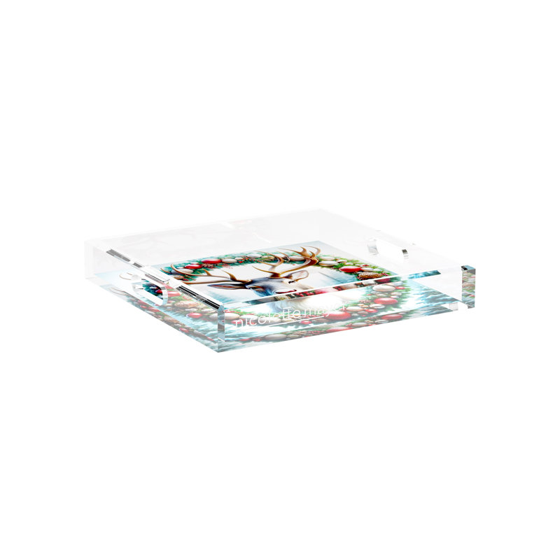 Acrylic Decorative Tray, 12" W x 12" D x 2" H
