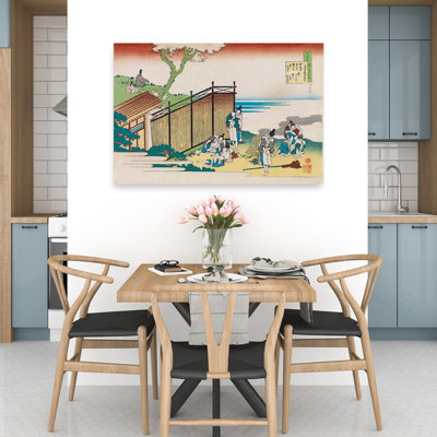 The One Hundred Poems As Told By The Nurse Classic Vintage Abstract Coastal Wall Art Print by Katsushika Hokusai - 1 Piece Wrapped Canvas Wall Art
