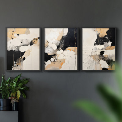 Abstract  Series  CLXX  -Set Of 3 Framed Giclee Prints -Ready to Hang