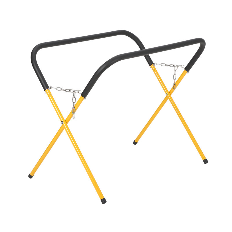 Heavy-Duty Folding Work Stand - 500 lbs Capacity Portable Workbench for Garage, Workshop, Auto Body Repair - Ideal for Bumpers, Fenders, Doors, Hoods - Yellow, 500 lbs