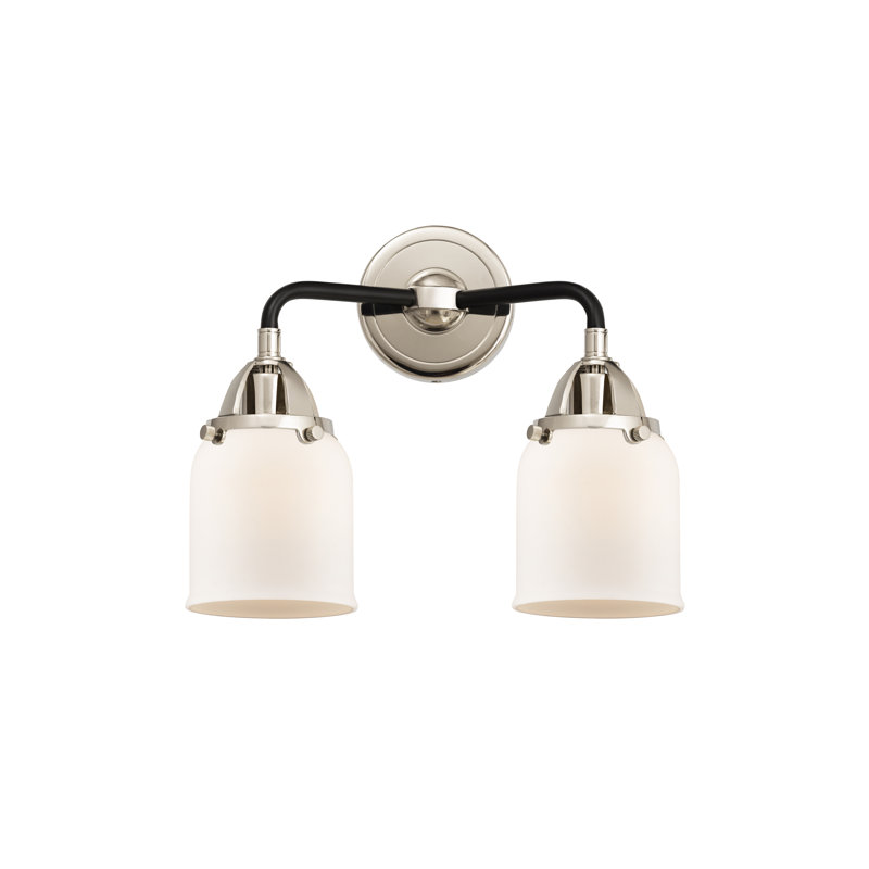 Shauna 2 - Light Vanity Light, Matte White, Incandescent, Black Polished Nickel