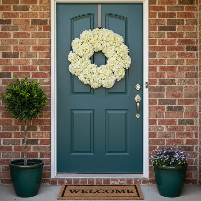 Couronne d'hortensia 24 po Sofia, Crème