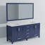 Meuble-lavabo double bleu marine avec comptoir en marbre 70 po L 32 po x H 32 po - matériau en bois, 72 22 P, 22 comptoirs, deux tiroirs pour un rangement organisé-117809727