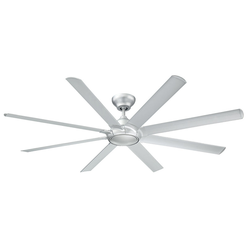 Ventilateur de plafond intelligent à 8 pales de 80 po pour l'intérieur et l'extérieur avec commande murale et ensemble d'éclairage à DEL inclus 