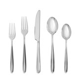 Fortessa Scoop 18/10 Stainless Steel 20 Piece Flatware Set (Service for 4), Silver