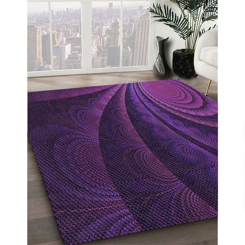 Tapis 100% à motifs lavables à la machine 2989 Pat1375 PUR, Carré 4 pi
