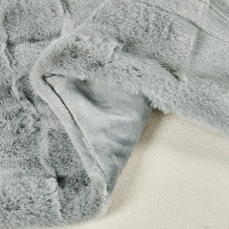 Biscoe Knitted Throw Blanket, Gray, 60"W x 70"L